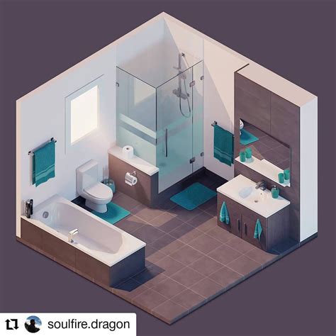 Stylized bathroom Art by @soulfire.dragon ...