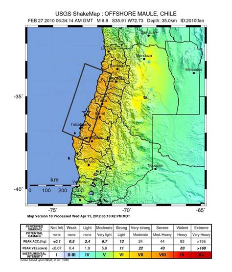 Usgs Chile Intensity Shakemap Extreme Events Institute Eei