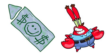 Spongebob Mr Krabs And First Dollar Cursor Sweezy Custom Cursors