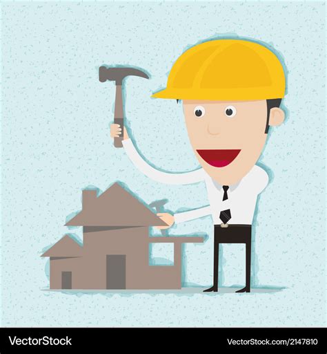 Business Man And Engineer Build Home Royalty Free Vector