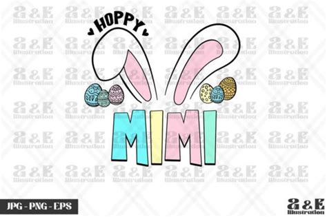 Hoppy Mimi Cute Easter Bunny Ears Graphic By A E Illustration