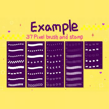 Pixel Brush Set For Procreate By JaoGam TPT