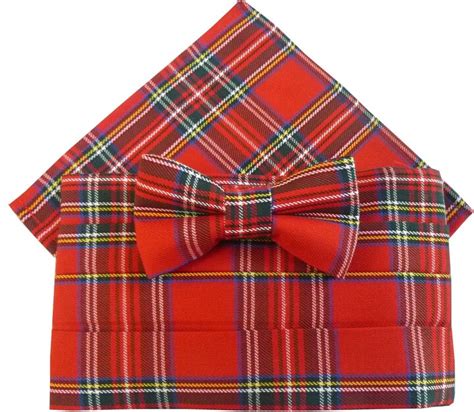 Great British Tie Club Scottish Royal Stewart Tartan Cummerbund Set