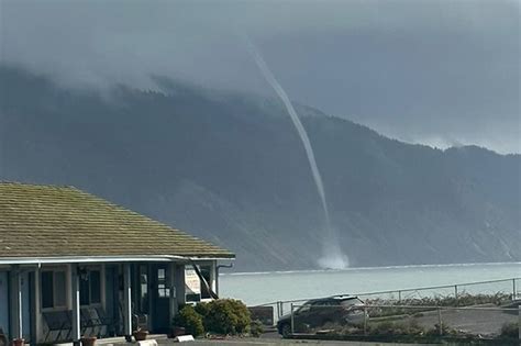 Really Cool Sight Rare Waterspout Forms In Northern California