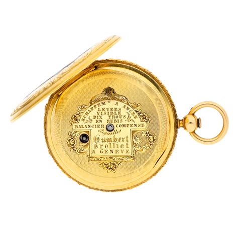 A Gold And Enamel Hunting Cased Jump Hour Lever Watch Circa 1840 Fine