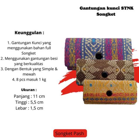 Jual Gantungan Kunci Stnk Songket Khas Palembang Bermacam Motif Warna