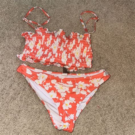 Cupshe Swim Pink Floral Bikini Set Poshmark