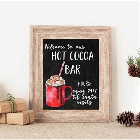 Hot Cocoa Bar Sign Hot Cocoa Sign Hot Chocolate Bar Hot Cocoa Sign Printable Hot Cocoa Bar