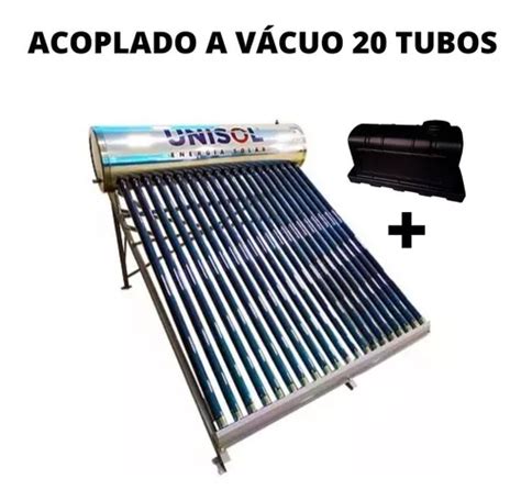 Aquecedor Solar A Vácuo Acoplado 20 Tubos 100 Inox