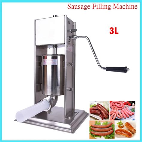 3L Hand Operated Home Sausage Meat Stuffer Stainless Steel Manual