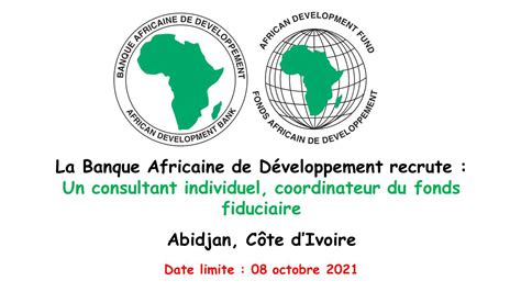 La Banque Africaine De Développement Recrute Un Consultant Individuel