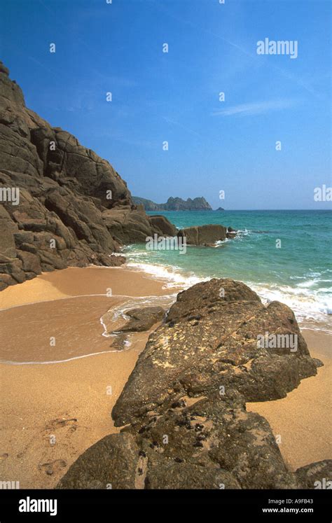 Porthcurno Cornwall England Stock Photo - Alamy