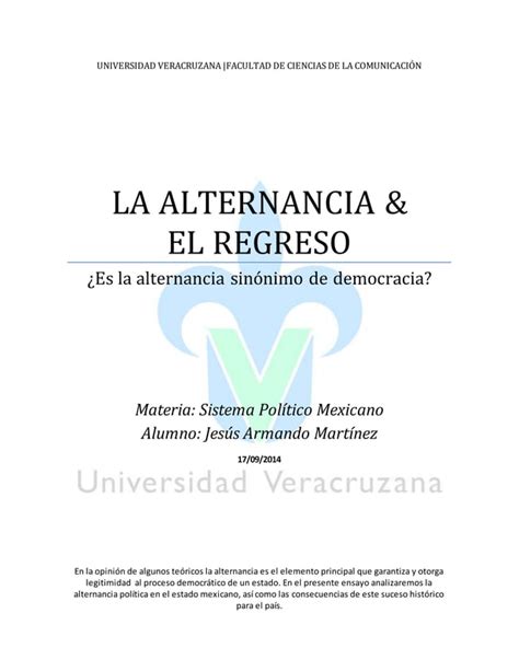 La Alternancia política en México PDF