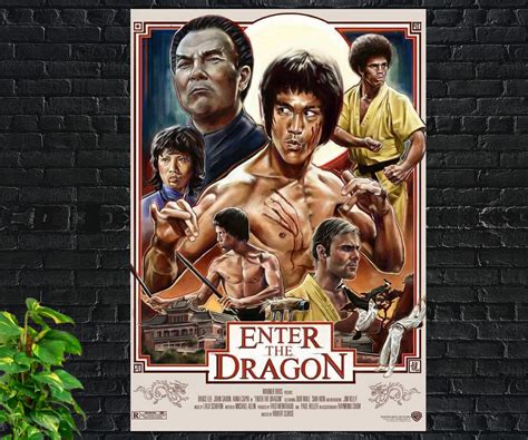 Bruce Lee Enter The Dragon Movie Poster Action Movie Film Etsy