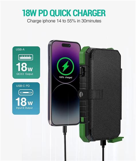 BLAVOR Solar Charger Power Bank W12 Pro Green EBay