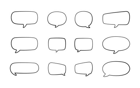 Collection Of Empty Speech Bubbles Comic Speech Bubble Outline Retro