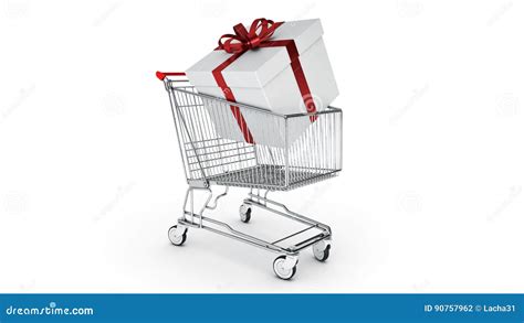 Shopping Cart And T Box T Box Concept Stock Illustration