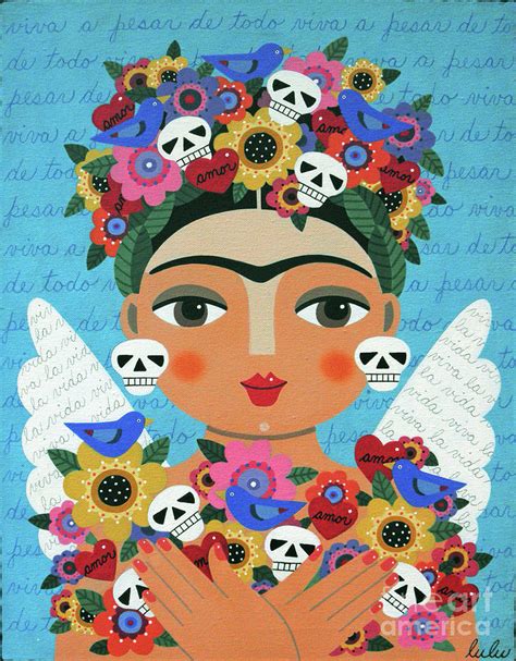 Frida Kaho Mother Earth Angel Painting By Andree Chevrier Pixels