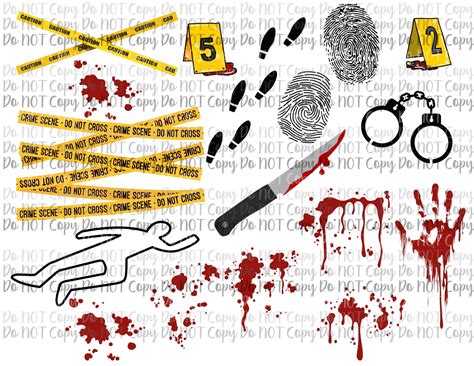 True Crime Bundle Clipart Package SUBLIMATION Digital Design, PNG, True