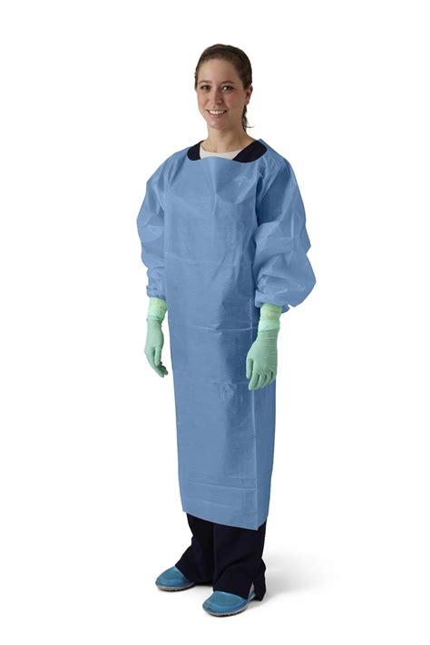 Medline Disposable Open Back Poly Coated Cover Gown Medline