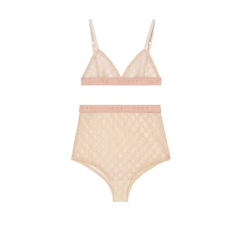 Gucci Gg Tulle Lingerie Set In White Lyst