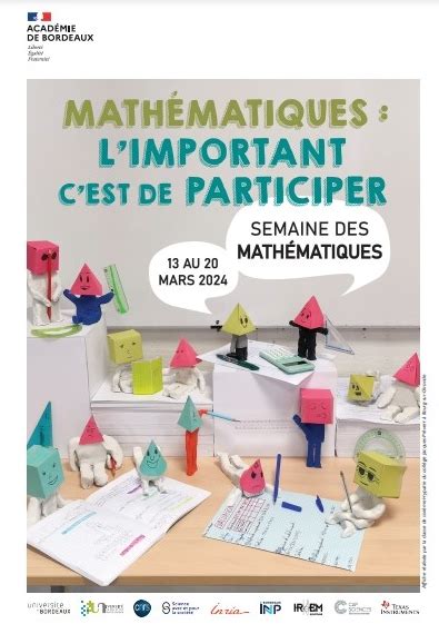 Pr Sentation De La Semaine Des Math Matiques Semaine Des Maths