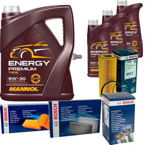 BOSCH INSPECTION SET 8 L Mannol Energy Premium 5W 30 Pour Audi A6 4F2