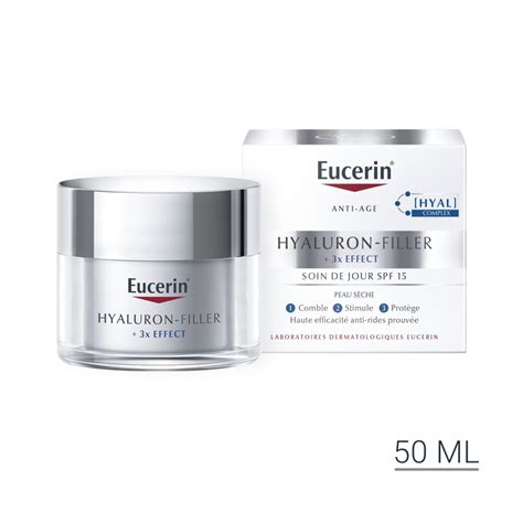 Soin De Jour Hyaluron Filler Spf 15 Pour Peau Sèche Crème Anti âge Eucerin