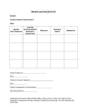 Fillable Online Austincc Sample Learning Contract Austin Community