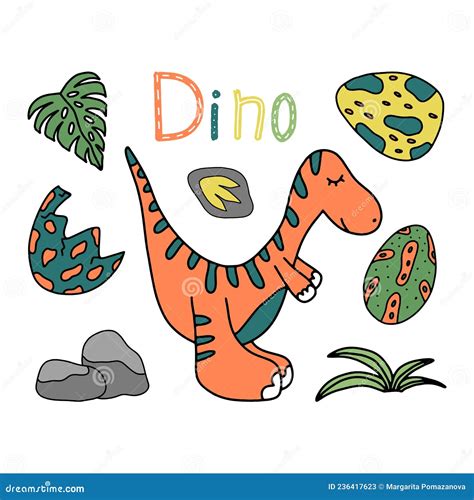 Baby Cute Dinosaurier Nursery Vektor Cliparts Illustration Vektor