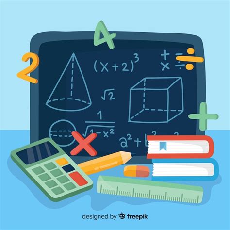 Fondo Dibujos Animados Concepto Matemáticas Vector Premium