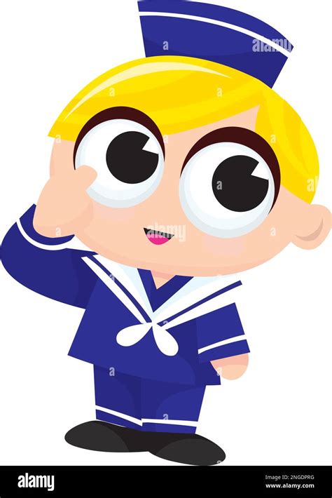 A Cartoon Vector Illustration Of A Cute Blonde Sailor Boy Stock Vector Image Art Alamy
