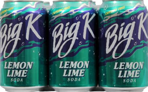 Kroger Big K Lemon Lime Soda 6 Cans 12 Fl Oz Kroger