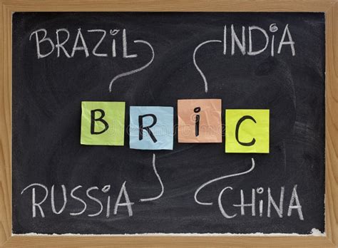 Brazil Russia India China And South Africa Flag On World Map For Brics