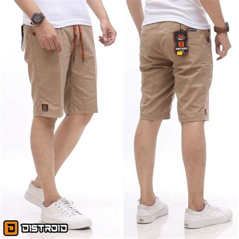 Jual Celana Chino Pendek Pria Chinos RIB Pendek Distro Premium Shopee