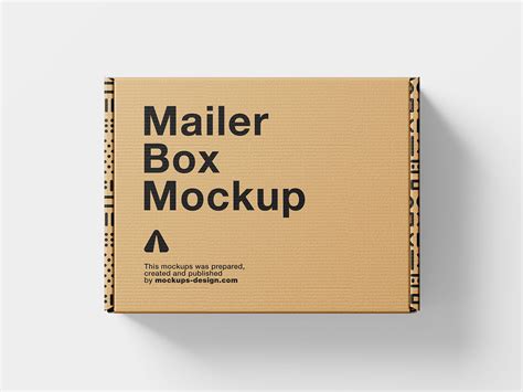 Free Cardboard Mailer Box Mockup Psd Psfreebies