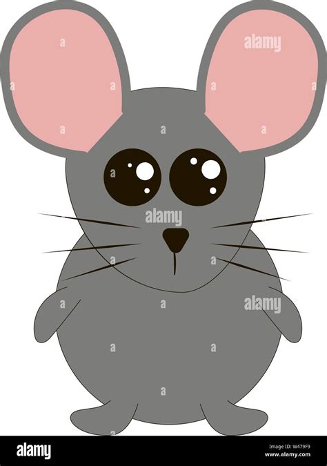 Fat mouse, illustration, vector on white background Stock Vector Image ...