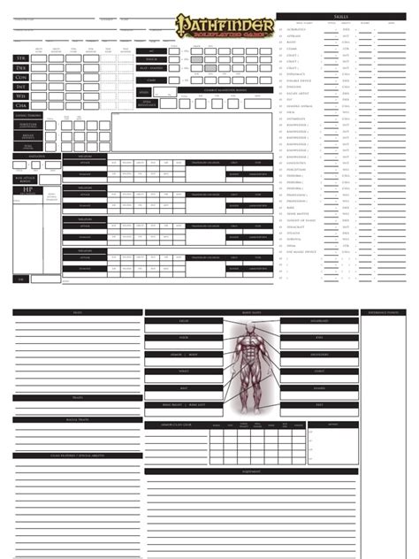 Pathfinder Rpg Character Sheet Tabletop Games Entertainment