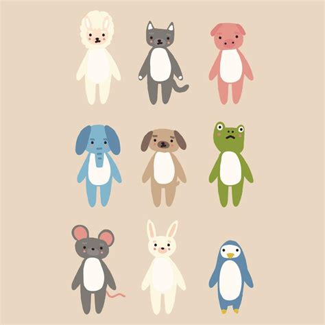 Animal Cute Doodles 12630279 Vector Art at Vecteezy