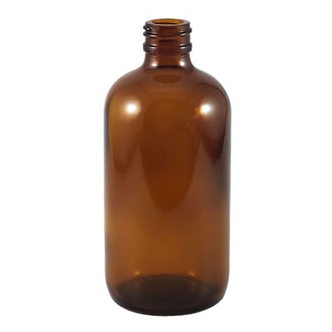 8 Oz Amber Glass Boston Round Bottle With 24 400 Neck Cap Sold