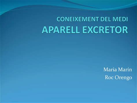 Aparell Excretor I Ppt