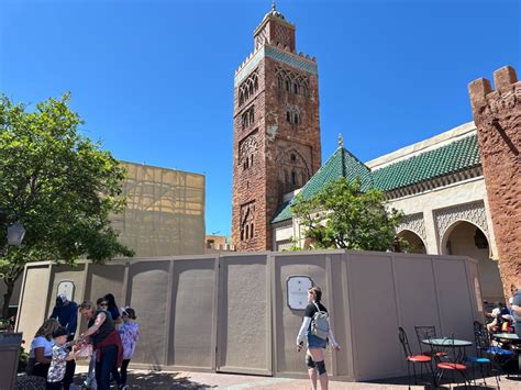 Photos Construction Walls Block Morocco Pavilion Courtyard In Epcot