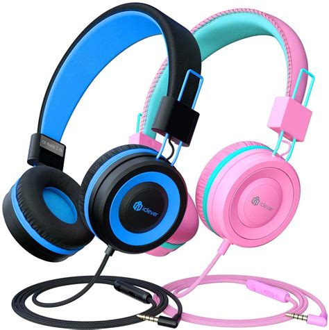 [2 Pack] iClever Kids Headphones, Headphones for Kids with Safe Volume ...