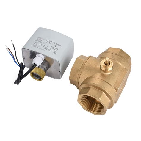 Buy Motorized Ball Valve Brass Ball Valve AC 220V T Type Brass