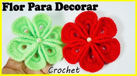 Flor Tejida a Crochet MUY FÁCIL Crochet flower tutorial PASO A