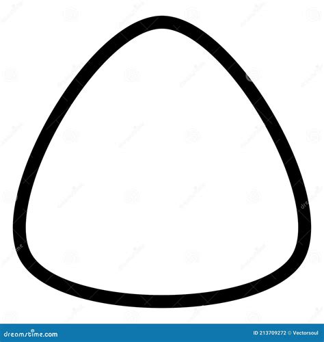 Rounded Triangle Contour, Outline Shape. Soft, Smooth Design Element ...