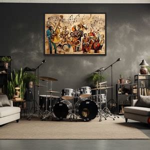 Music Room Wall Art Abstract Jazz Orchestra Painting Musician Gift ...