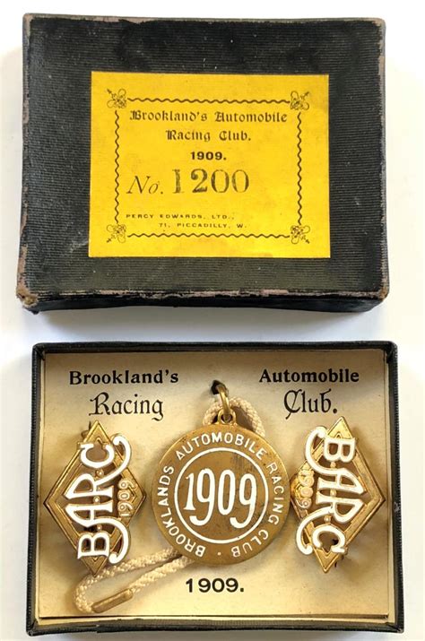 Sally Bosleys Badge Shop Brooklands Automobile Racing Club BARC 1909