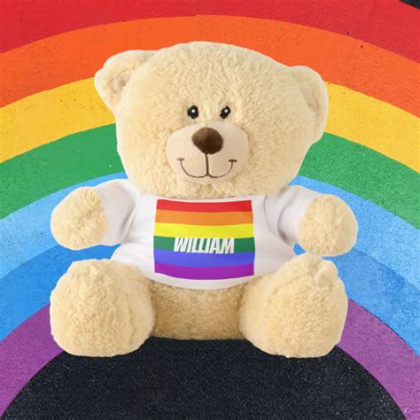 Gay Pride Rainbow LGBT Personalized Teddy Bear Zazzle