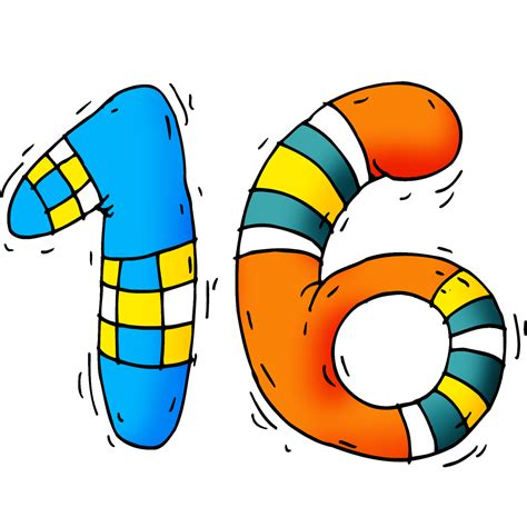 number sixteen png images transparent hd photo clipart